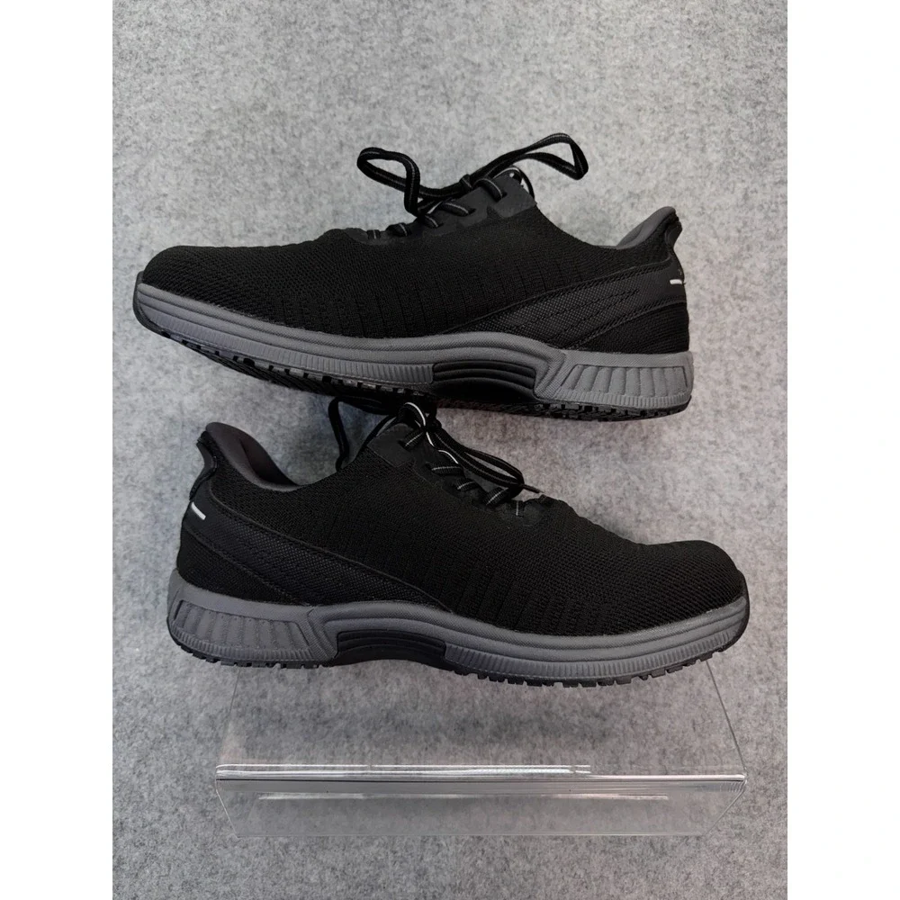 Orthofeet Men's Knit Walking Sneakers Black Size 9.5 W‎ (2E) Comfort Orthopedic